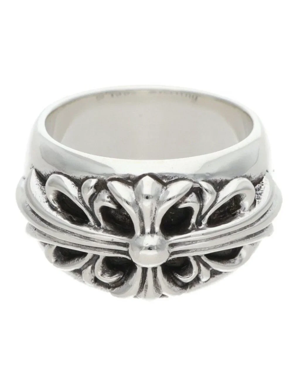 Chrome Hearts Flrl Crs Floral Cross Silver Ring